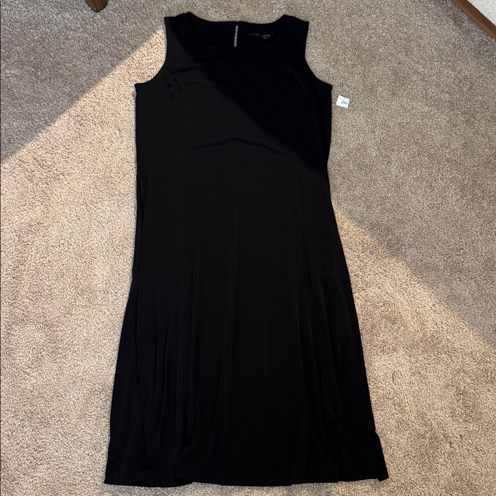 Susan Graver Elegant Black Sleeveless Midi Dress
